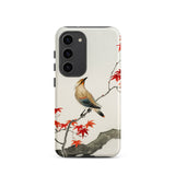 Bird on Maple - Ohara Koson Kachō-e Samsung Case, Galaxy S23 / Matte, White Phone Case Bird Autumn Leaves Design