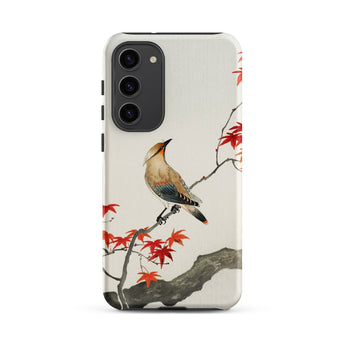 Bird on Maple - Ohara Koson Kachō-e Samsung Case, Galaxy S23 Plus / Matte, Smartphone Case Japanese-style Painting Bird Branch Red Leaves