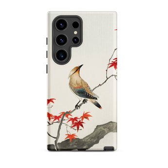 Bird on Maple - Ohara Koson Kachō-e Samsung Case, Galaxy S24 Ultra / Matte, Phone Case Bird Branch Red Leaves