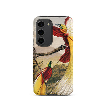 Bird of Paradise - Benjamin Fawcett Samsung Case, Galaxy S23 / Matte, Smartphone Case Vibrant Illustration Two Birds-of-paradise Perched