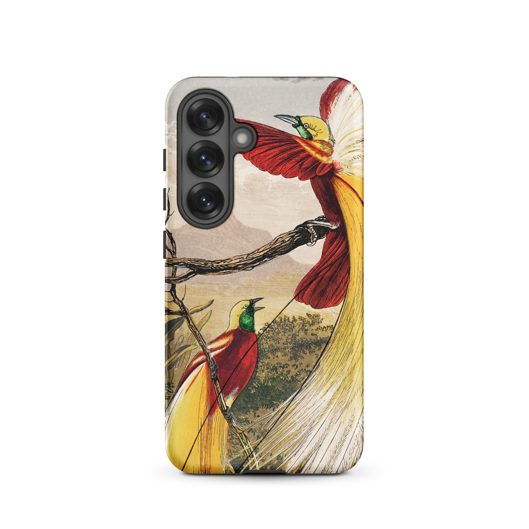 Bird of Paradise Benjamin Fawcett Samsung Case, Galaxy S25 / Matte, Smartphone Case Vibrant Illustration Two Birds Paradise