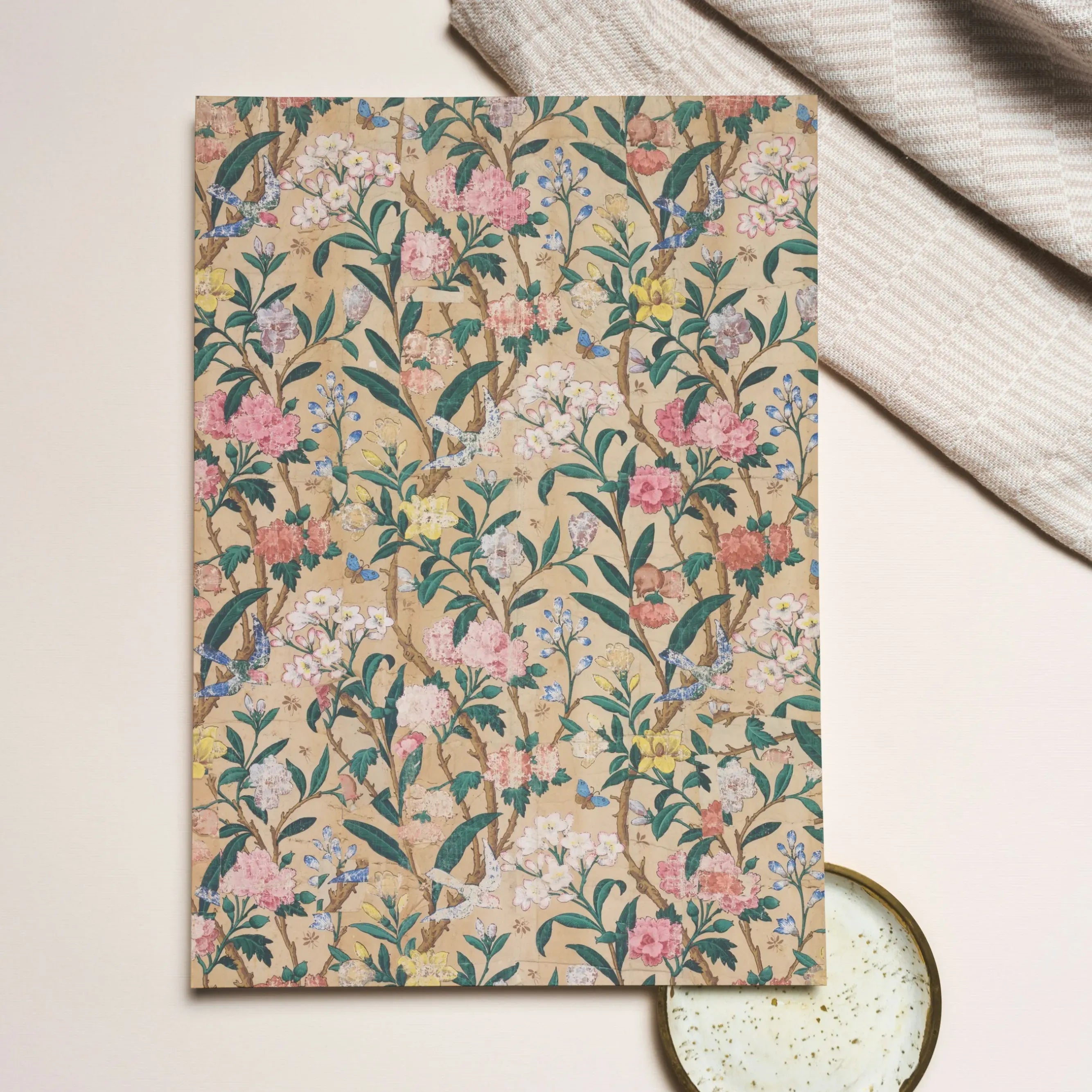Birds Butterflies Bees And Blossoms Greeting Card - Notebooks & Notepads - Aesthetic Art