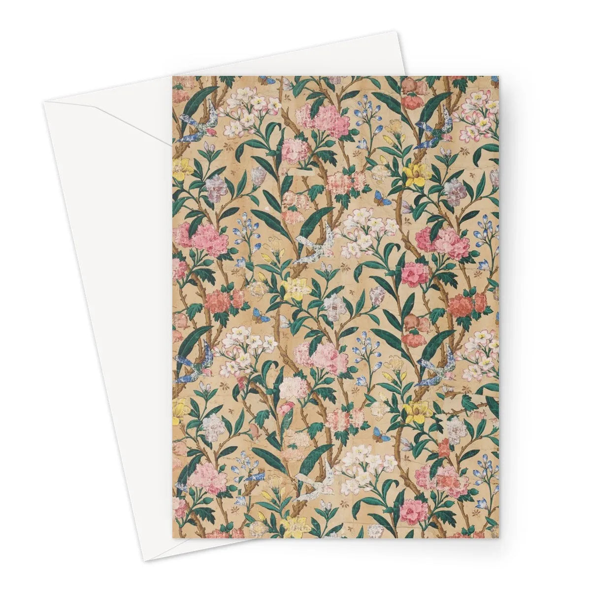 Birds Butterflies Bees And Blossoms Greeting Card - A5 Portrait / 1 Card - Notebooks & Notepads - Aesthetic Art