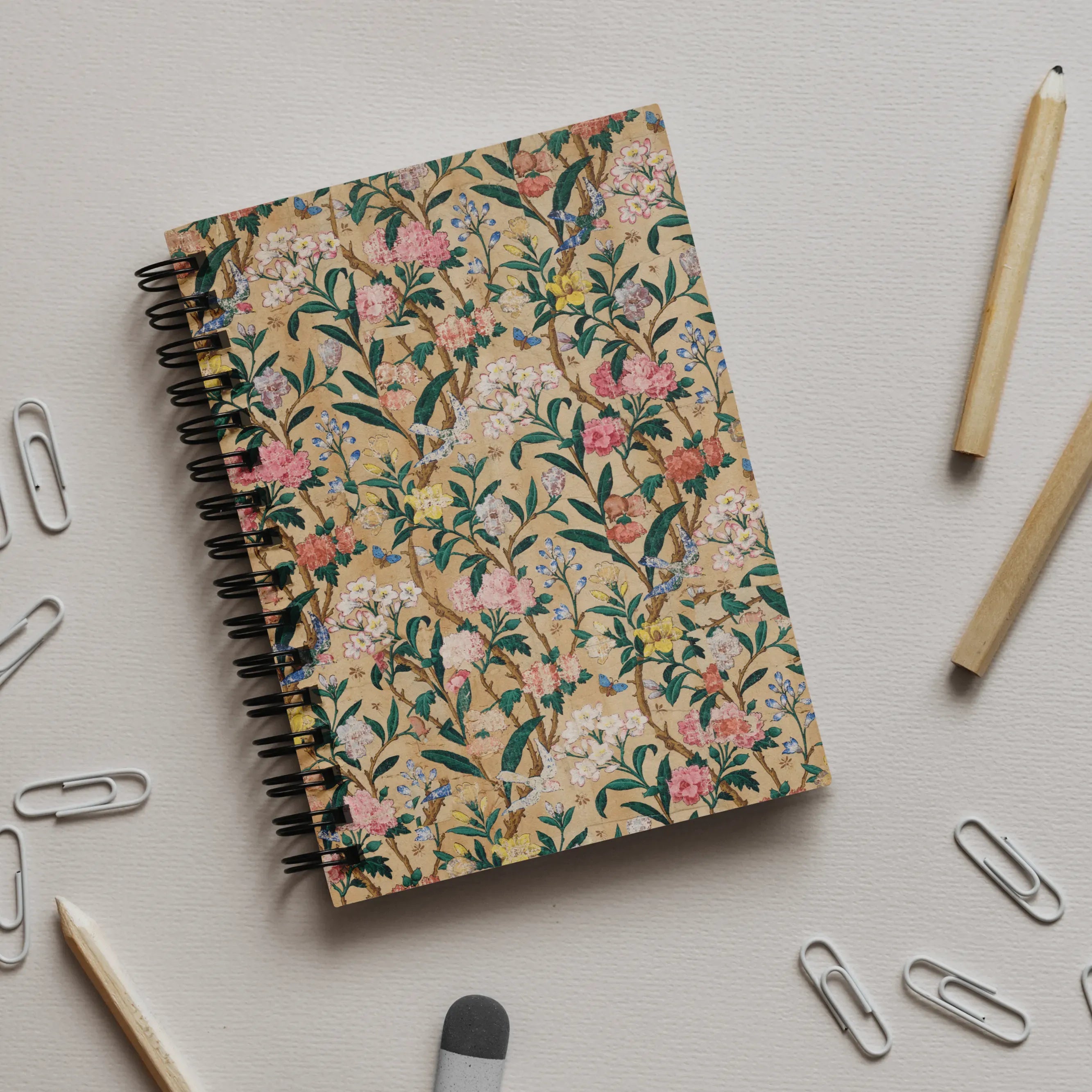 Birds Butterflies Bees And Blossoms Notebook - Notebooks & Notepads - Aesthetic Art