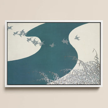 Birds - Kamisaka Sekka Winter Migration Art Print / Canvas, 18x12’’ / 46x31cm / White Frame, Posters Prints & Visual Artwork, Toby Leon