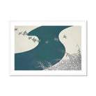 Birds - Kamisaka Sekka Winter Migration Art Print, Framed River Scene Birds