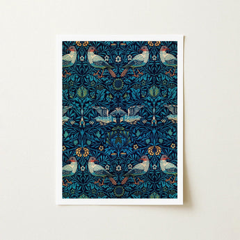 Birds - William Morris Arts and Crafts Art Print / Canvas Framed Symmetrical Intricate Pattern Stylized Foliage Morris’s, Tapestry, Verdant