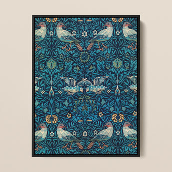 Birds - William Morris Arts and Crafts Kunstdruck / Leinwand, 12x16’’ / 31x41cm / Schwarzer Rahmen, Poster Drucke & visuelle Kunstwerke, Toby Leon