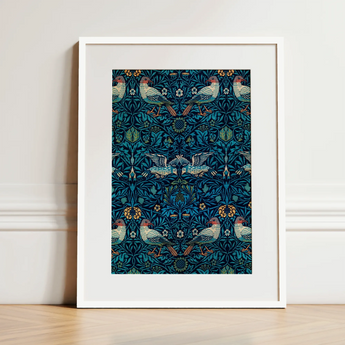 Birds - William Morris Arts and Crafts Art Print / Canvas, 12x16’’ / 31x41cm / White Frame / Matboard, Posters Prints & Visual Artwork,