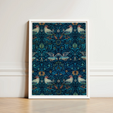 Framed Art Print Intricate Pattern Stylized Birds Foliage William Morris’s, Tapestry, Verdant Victorian Dreamscape