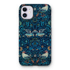 Birds - William Morris Arts and Crafts Iphone Case, 11 / Matte, Ornate Iphone Case Dark Blue Floral Bird Pattern
