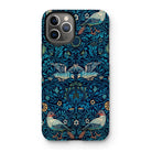 Birds - William Morris Arts and Crafts Iphone Case, 11 Pro / Matte, Ornate Iphone Case Dark Blue Floral Bird Pattern