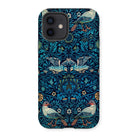 Birds - William Morris Arts and Crafts Iphone Case, 12 / Matte, Ornate Phone Case Blue Floral Bird Pattern Design