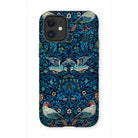 Birds - William Morris Arts and Crafts Iphone Case, 12 Mini / Matte, Ornate Iphone Case Blue Floral Bird Pattern Design