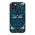 Birds - William Morris Arts and Crafts Iphone Case, 12 Pro / Matte, Ornate Phone Case Blue Floral Bird Pattern Design