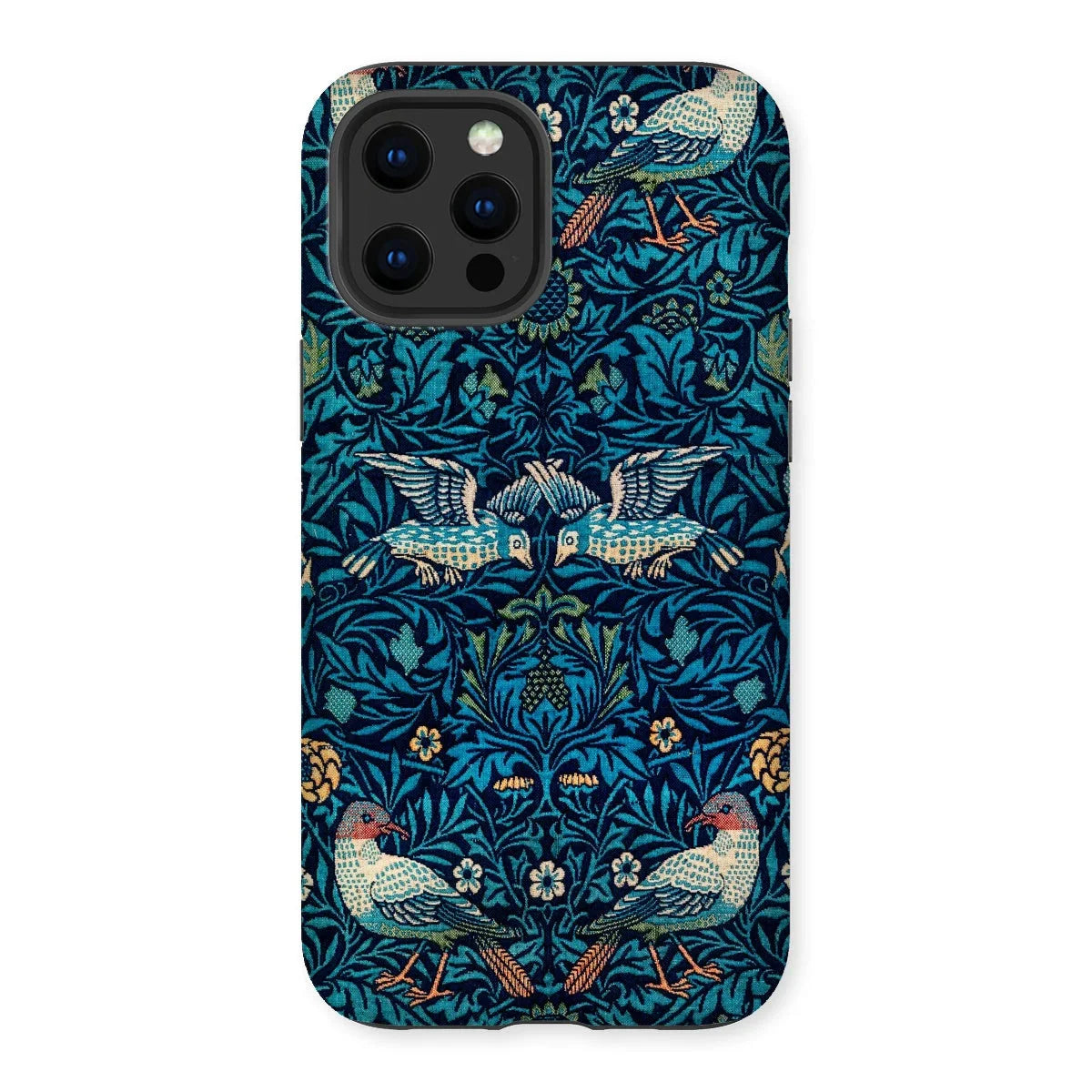 Birds - William Morris Arts and Crafts Iphone Case, 12 Pro Max / Matte, Ornate Phone Case Blue Floral Bird Pattern Design