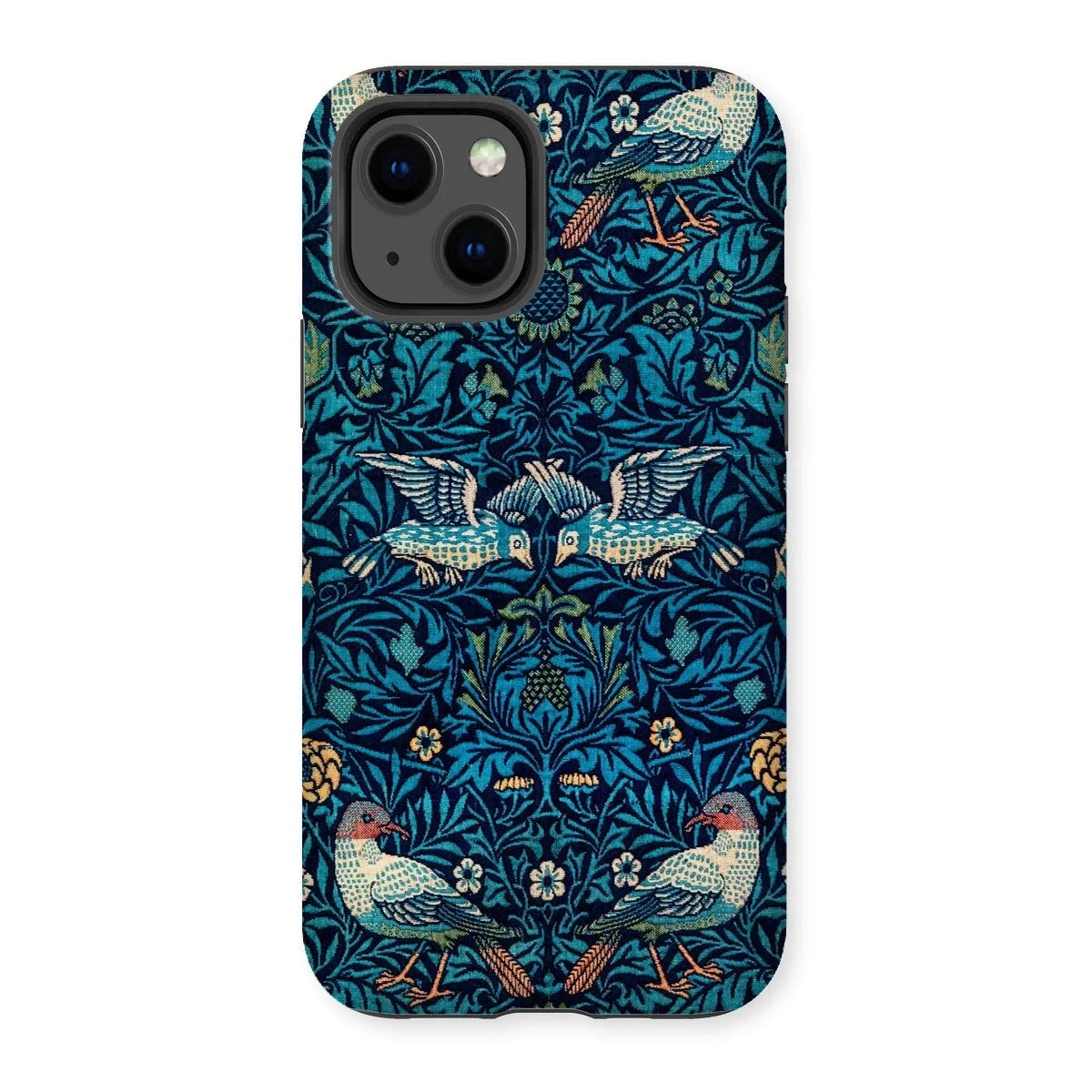 Birds - William Morris Arts and Crafts Iphone Case, 13 / Matte, Ornate Phone Case Blue Floral Bird Pattern Design