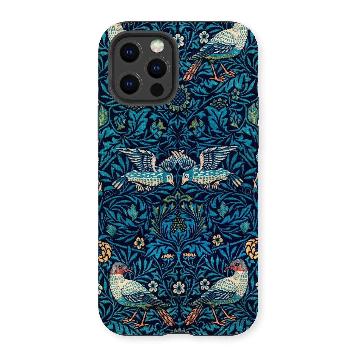 Birds - William Morris Arts and Crafts Iphone Case, 13 Pro / Matte, Ornate Phone Case Blue Floral Bird Pattern Design