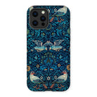 Birds - William Morris Arts and Crafts Iphone Case, 13 Pro Max / Matte, Ornate Phone Case Blue Floral Bird Pattern Design