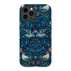 Birds - William Morris Arts and Crafts Iphone Case, 14 Pro / Matte, Ornate Phone Case Blue Floral Bird Pattern Design