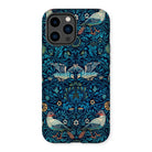 Birds - William Morris Arts and Crafts Iphone Case, 14 Pro Max / Matte, Ornate Iphone Case Blue Floral Bird Pattern Design