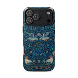 Birds - William Morris Arts and Crafts Iphone Case 17 Pro Max / Matte Blue Floral Phone Case Birds Leaves Design Durable William Morris