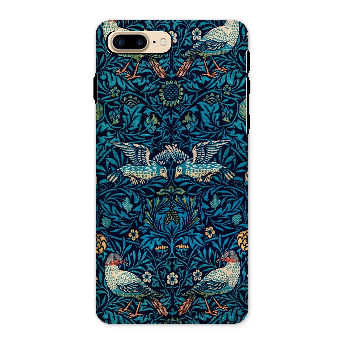 Birds William Morris Arts and Crafts Iphone Case, 8 Plus / Matte, Ornate Phone Case Blue Floral Bird Pattern Design