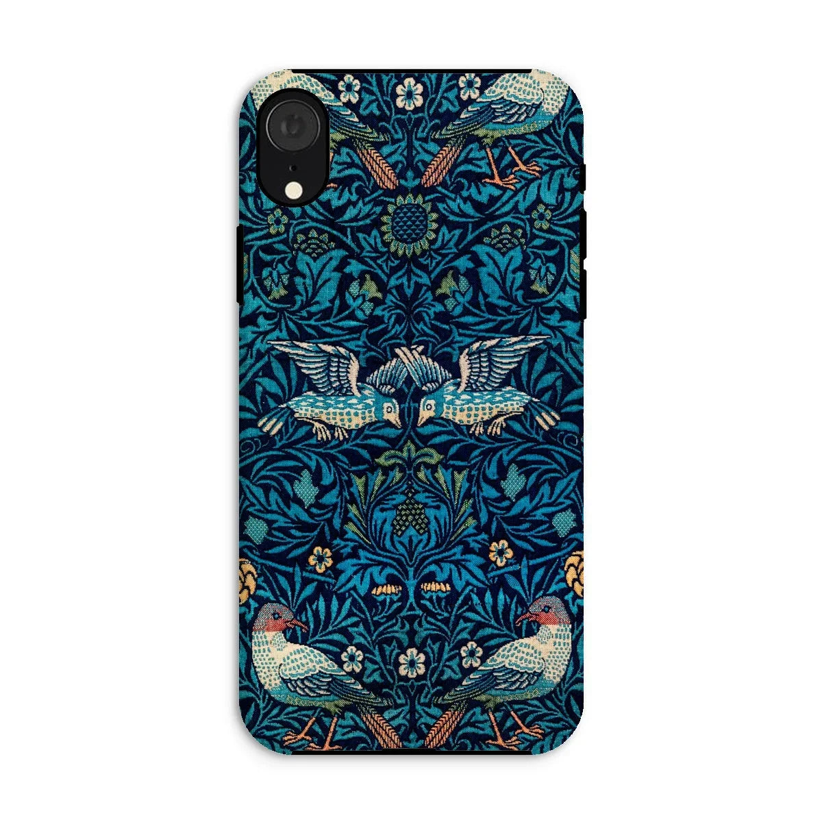Birds - William Morris Arts and Crafts Iphone Case, Xr / Matte, Ornate Phone Case Blue Floral Bird Pattern Design