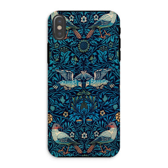 Birds - William Morris Arts and Crafts Iphone Case, Xs / Matte, Ornate Phone Case Blue Floral Bird Pattern Design