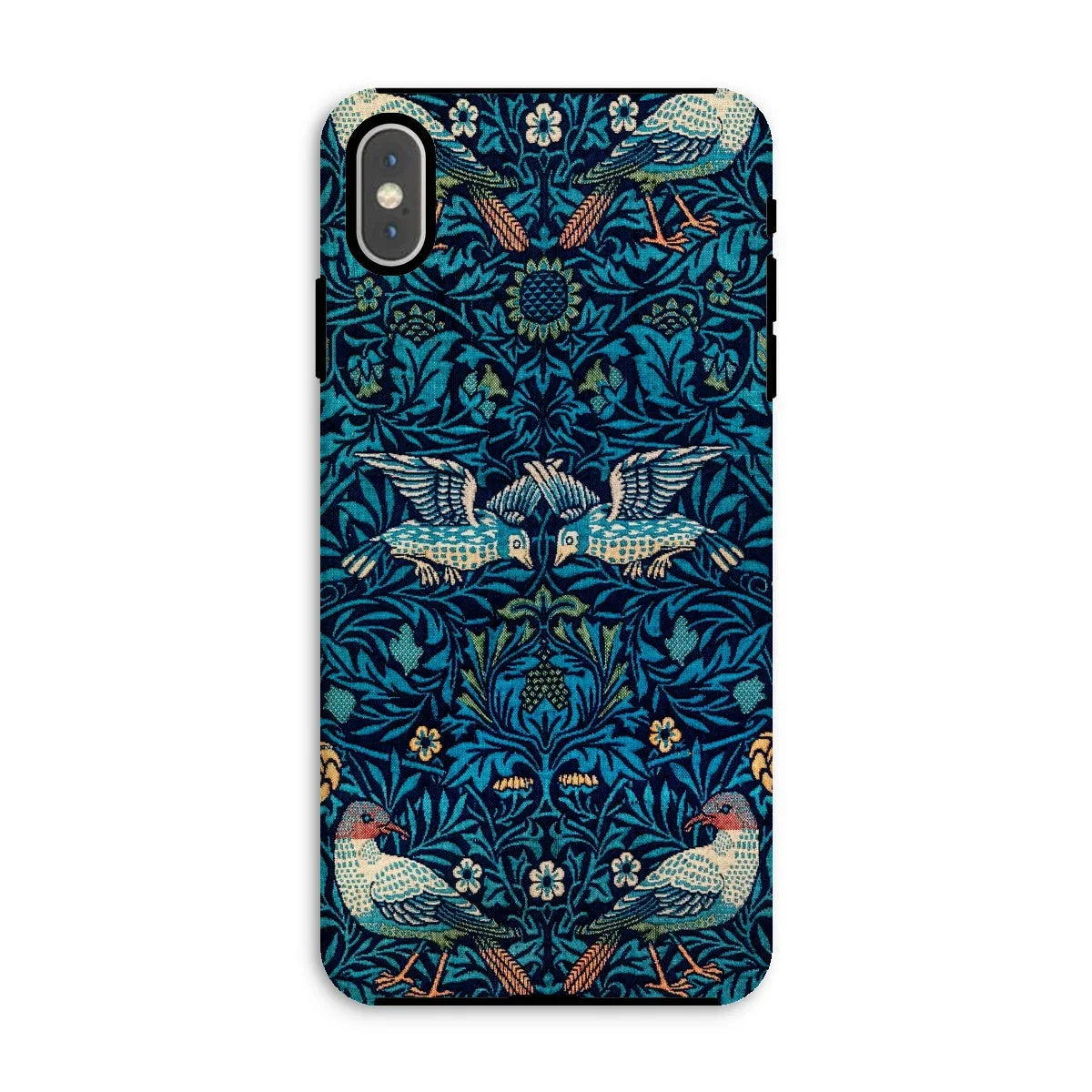 Birds - William Morris Arts and Crafts Iphone Case, Xs Max / Matte, Ornate Phone Case Blue Floral Bird Pattern Design