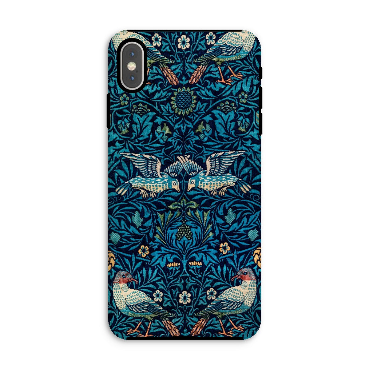 Birds William Morris Arts and Crafts Iphone Case, Xs Max / Matte, Ornate Phone Case Blue Floral Bird Pattern Design