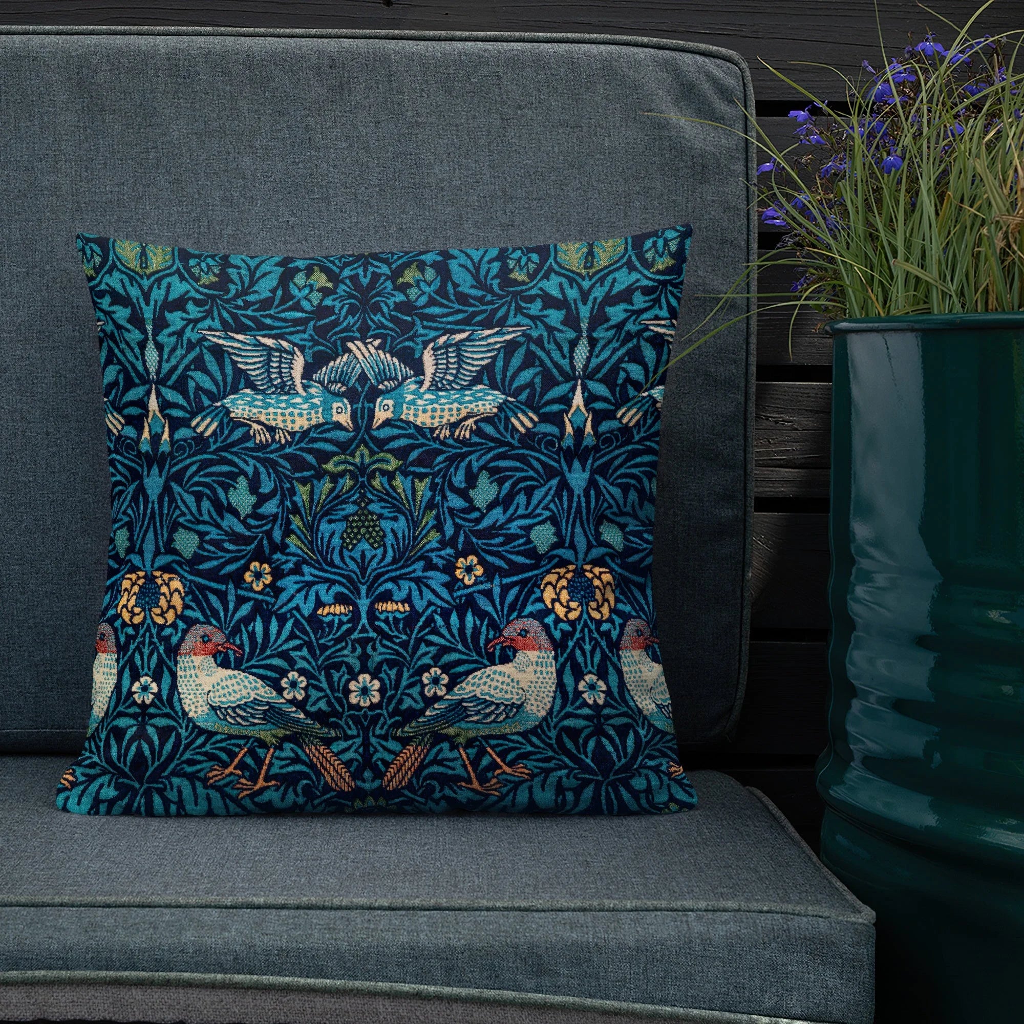 Birds - William Morris Arts and Crafts Pillow Throw Pillows