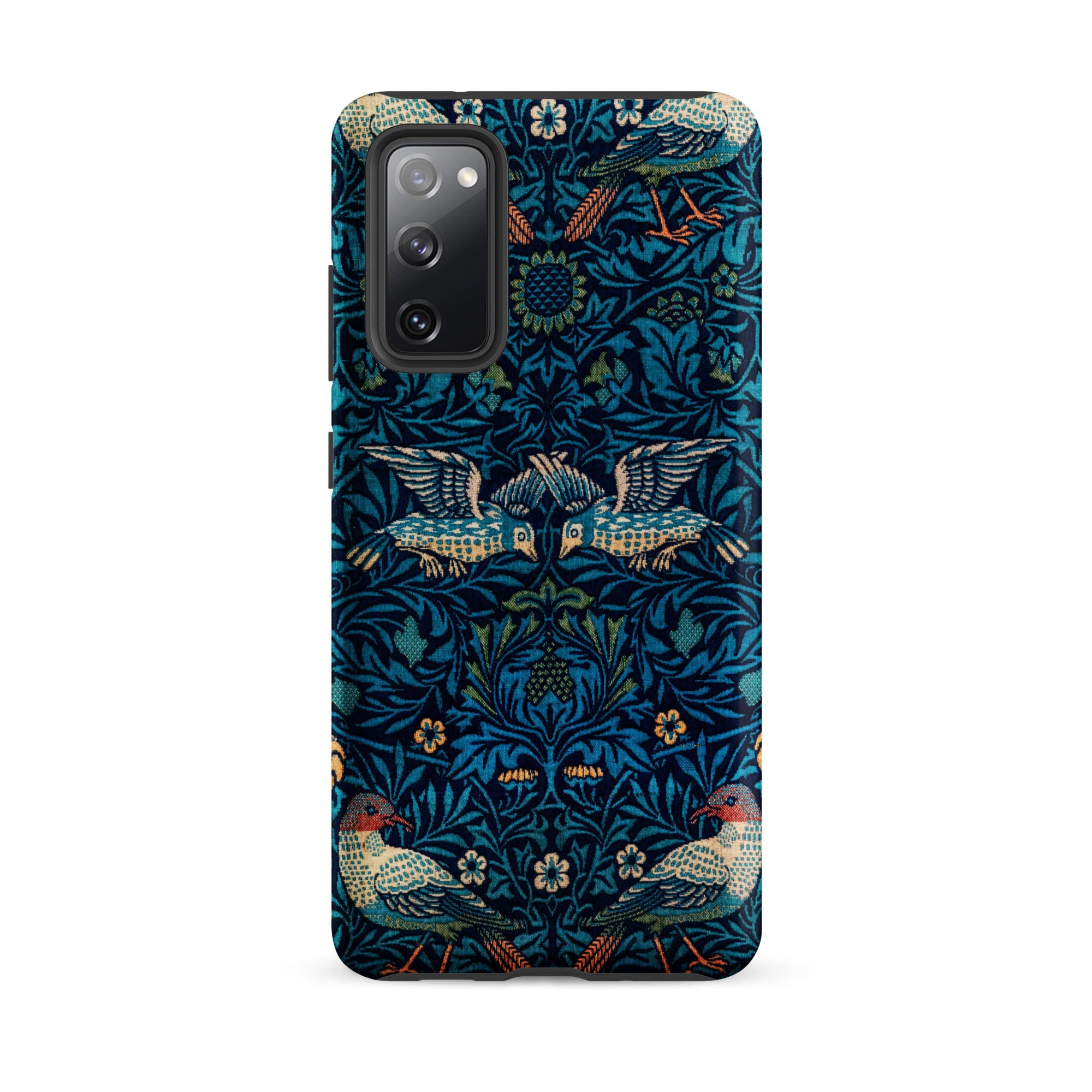 Birds William Morris Arts and Crafts Samsung Case, Galaxy S20 Fe / Matte, Dark Blue Phone Case Floral Bird Pattern