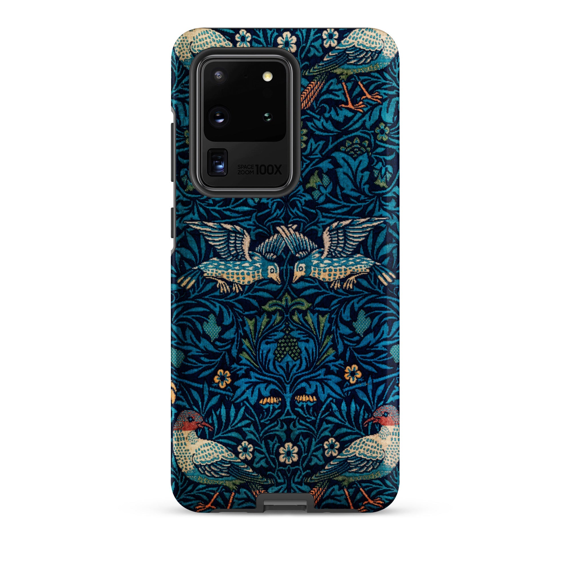 Birds William Morris Arts and Crafts Samsung Case, Galaxy S20 Ultra / Matte, Samsung Galaxy S20 Ultra Phone Case Dark Blue