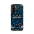 Birds William Morris Arts and Crafts Samsung Case, Galaxy S21 / Matte, Dark Blue Smartphone Case Bird Floral Pattern