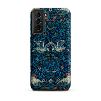 Birds - William Morris Arts and Crafts Samsung Case, Galaxy S21 Plus / Matte, Dark Blue Phone Case Nature-inspired Pattern Birds Foliage