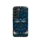 Birds William Morris Arts and Crafts Samsung Case, Galaxy S22 / Matte, Blue Phone Case William Morris Inspired Bird Floral Pattern