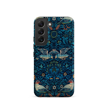 Birds - William Morris Arts and Crafts Samsung Case, Galaxy S22 / Matte, Blue Phone Case William Morris-inspired Bird Floral Pattern