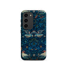 Birds William Morris Arts and Crafts Samsung Case, Galaxy S23 / Matte, Smartphone Case Dark Blue Floral Bird Pattern