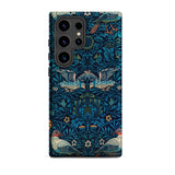Birds - William Morris Arts and Crafts Samsung Case, Galaxy S24 Ultra / Matte, Smartphone Case Blue Green Floral Bird Pattern