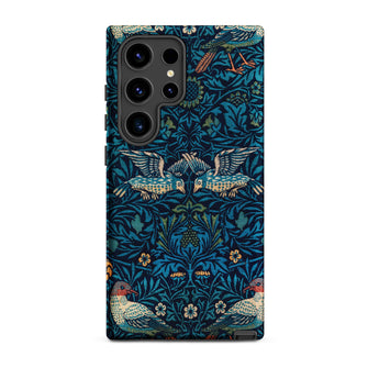 Birds - William Morris Arts and Crafts Samsung Case, Galaxy S24 Ultra / Matte, Smartphone Case Blue Green Floral Bird Pattern