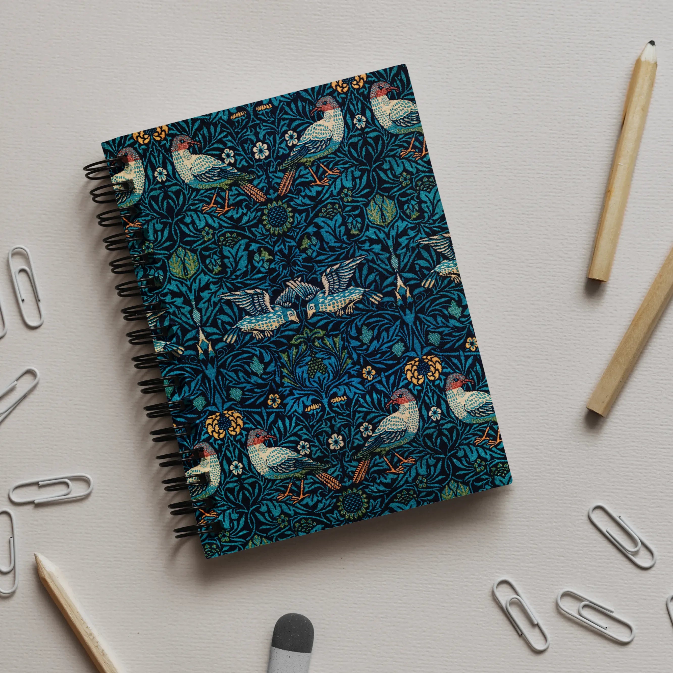Birds By William Morris Notebook - Notebooks & Notepads - Aesthetic Art