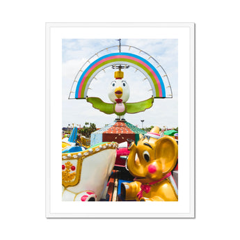 Birdsong Giclée Print, Colorful Amusement Park Ride