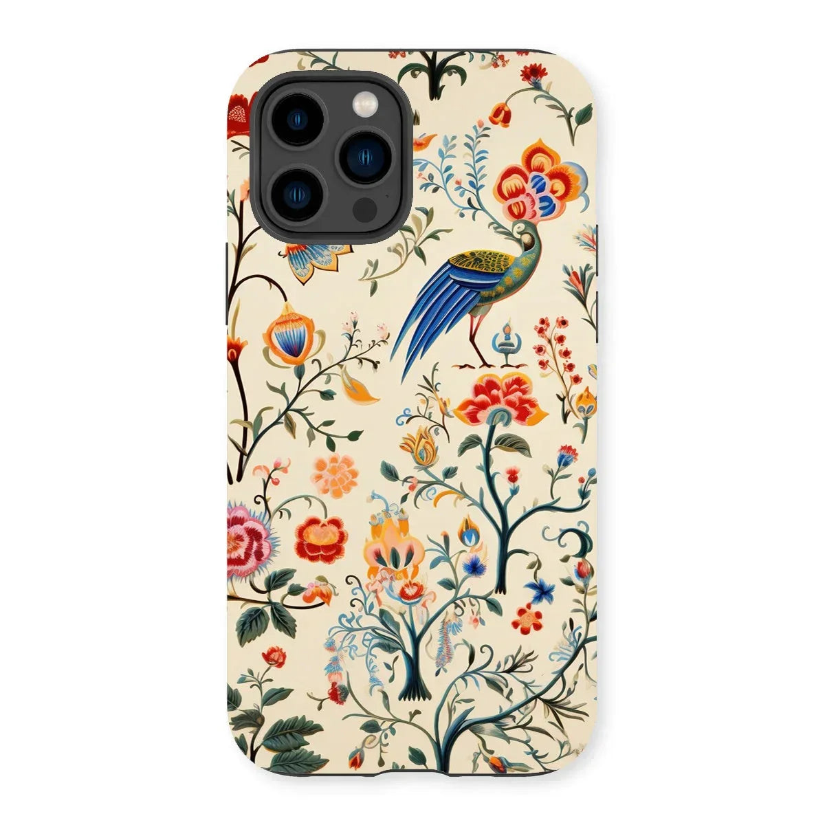 Birdwatchers - Kitsch Bird Art Iphone Case, 14 Pro / Matte, Floral Patterned Iphone Case Colorful Ornate Design Flowers
