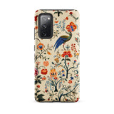 Birdwatchers - Kitsch Bird Art Samsung Case, Galaxy S20 Fe / Matte, Cream-colored Smartphone Case Vibrant Floral Bird Pattern