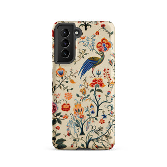 Birdwatchers - Kitsch Bird Art Samsung Case, Galaxy S21 / Matte, Smartphone Case Detailed Colorful Floral Bird Pattern