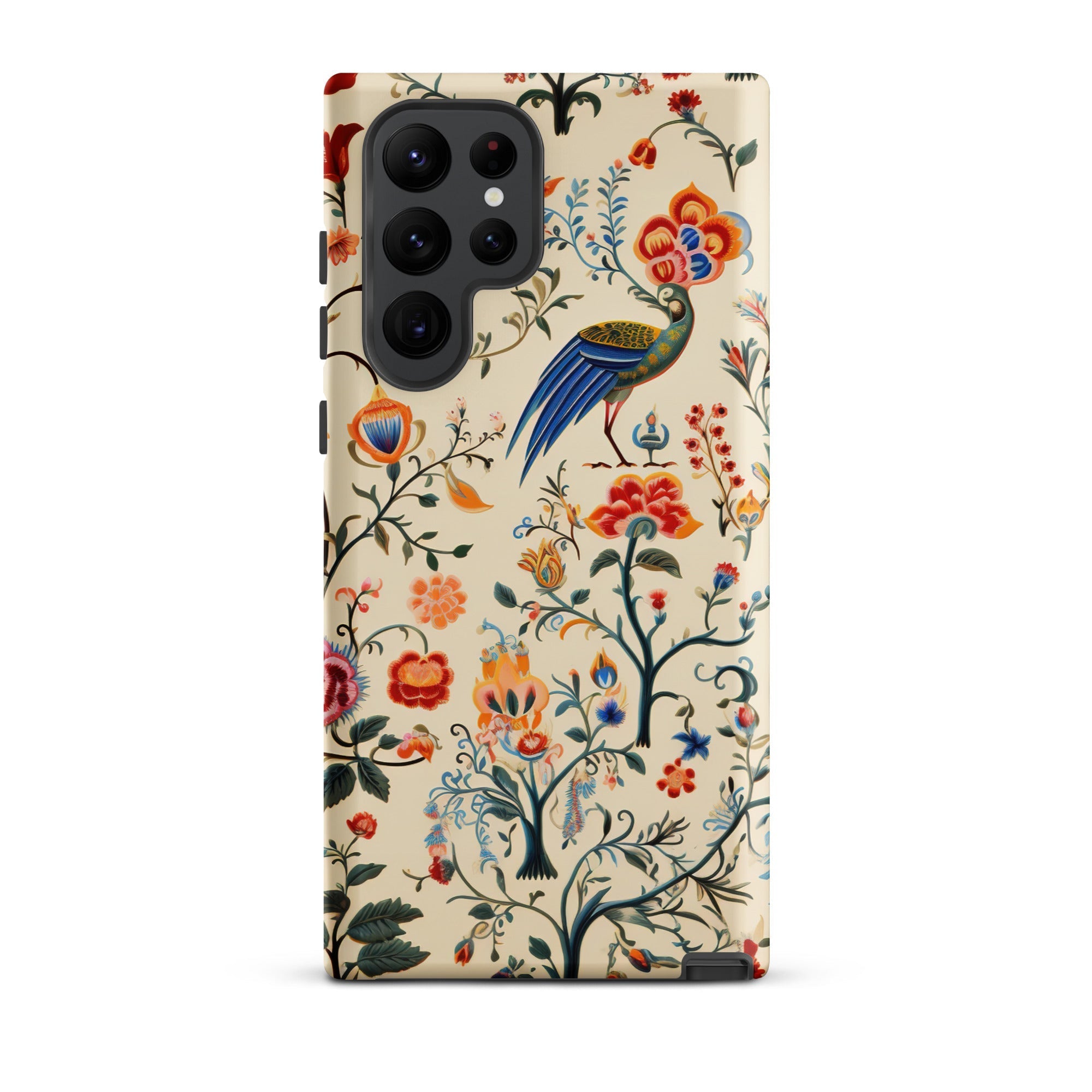 Birdwatchers Kitsch Bird Art Samsung Case, Galaxy S22 Ultra / Matte, Phone Case Colorful Chinoiserie Style Floral Bird Pattern