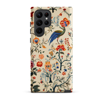 Birdwatchers - Kitsch Bird Art Samsung Case, Galaxy S22 Ultra / Matte, Phone Case Colorful Chinoiserie-style Floral Bird Pattern