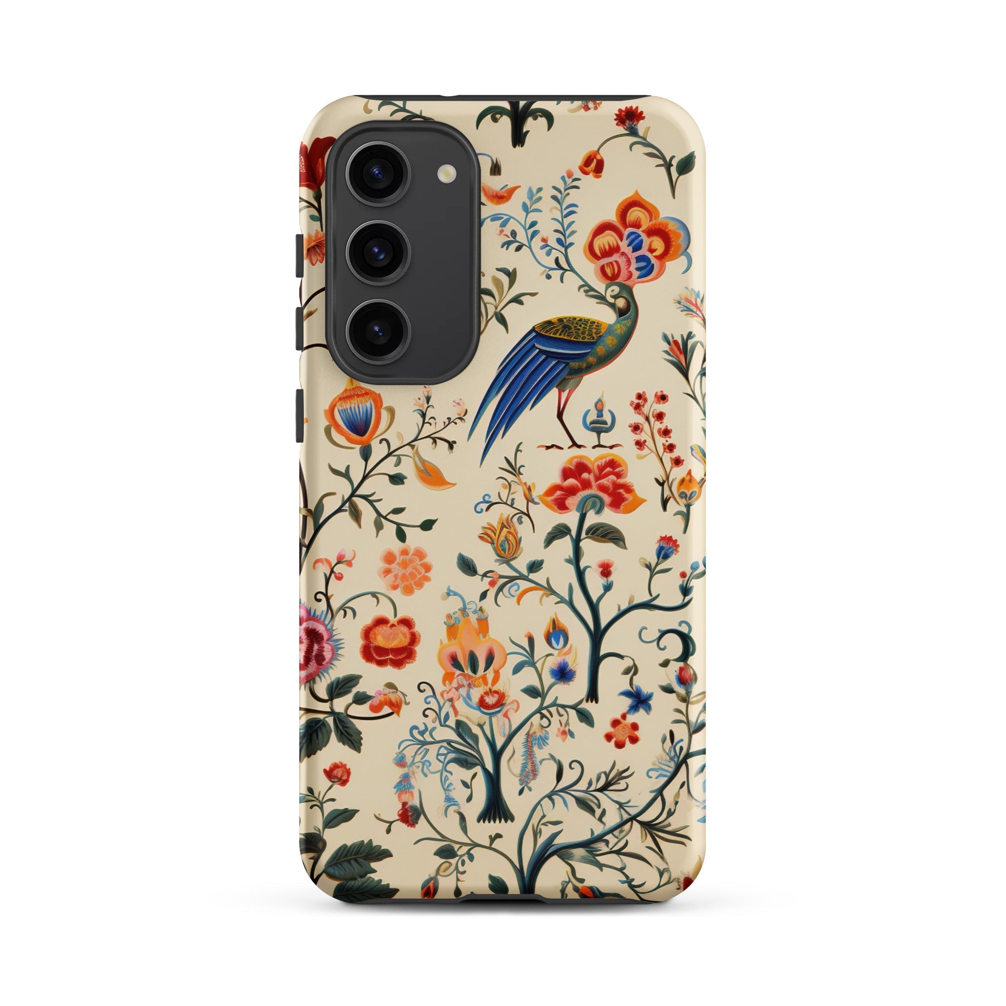 Birdwatchers Kitsch Bird Art Samsung Case, Galaxy S23 Plus / Matte, Smartphone Case Colorful Floral Bird Pattern
