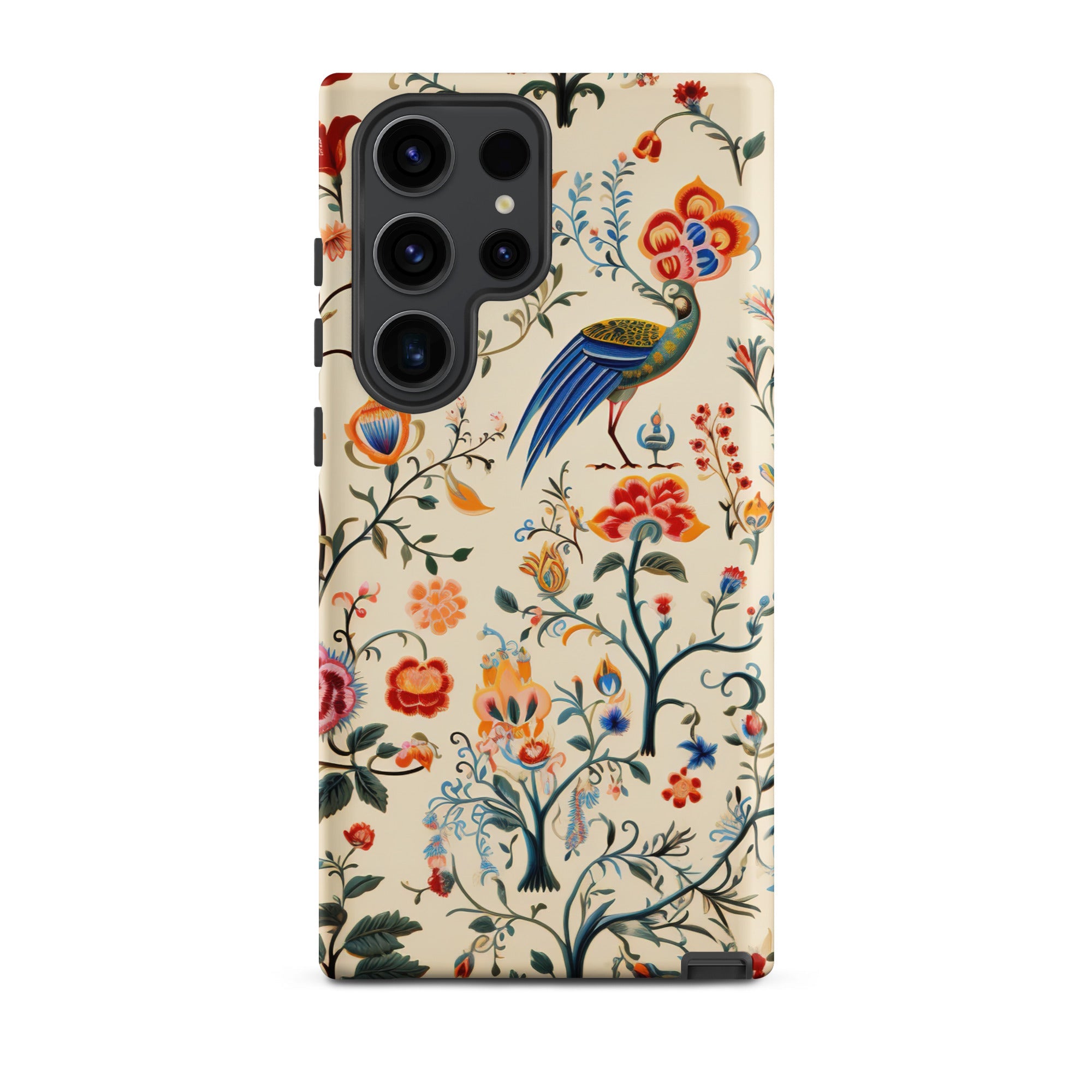 Birdwatchers Kitsch Bird Art Samsung Case, Galaxy S23 Ultra / Matte, Smartphone Case Colorful Floral Bird Pattern
